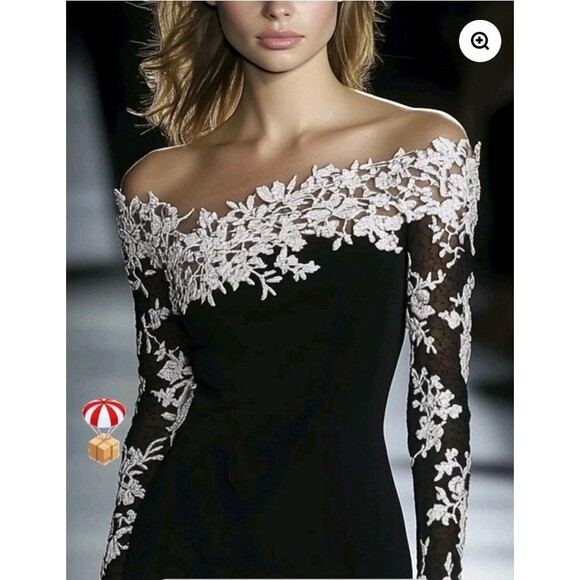 Yohers Bodycon Dramatic Elegant Lace Form Fitting Dress NWT SZ Small - Picture 1 of 13